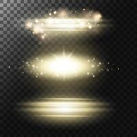 Light glow effect set. Star sparkles. Abstract save background. Light and flash effect set. Golden flash with glittering dust and shimmery particles.Christmas shining light effects. illustration vector