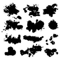 Incblot shapes collection. Black ink paint spots.Set for grunge splash textures.Bloat spots collection black and white. Drops texture isolated on white background. illustration vector