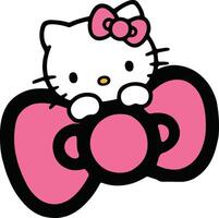 Hello Kitty with ribbon vector