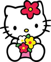 Hello Kitty with Flower vector