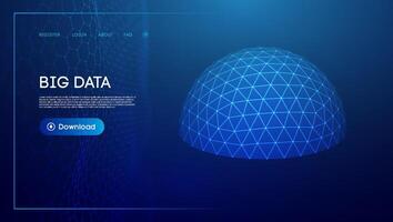 Big data sphere shield. Protect dome energy field. Technology background. vector