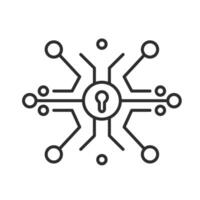 Cyber security icon digital protection. Online security web design. vector