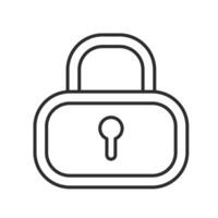 Lock icon with editable stroke. Cyber security vector