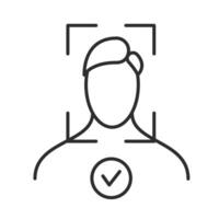 Face recognition icon. Facial id detect and identification. Identity login scan. vector