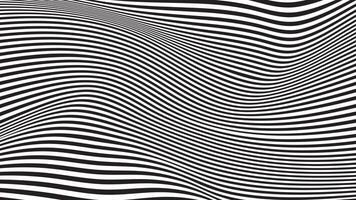 Optical illusion lines background. Abstract 3d black and white wave. Conceptual design of optical illusion . vector