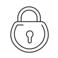 Lock icon with editable stroke. Cyber security vector