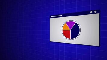 Pie chart animation, animated graph on dark blue background suitable for business infographics, financial reports, market profits, and marketing processes. video