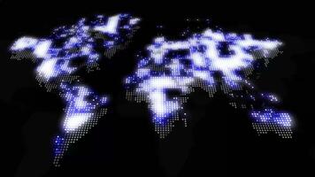 Digital world map animation, futuristic technology of networking and data transmission. video