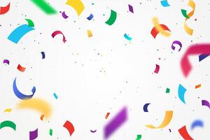 colorful confetti. Shiny ribbons falling on abstract background. Falling colorful confetti flat design seamless pattern background isolated vector