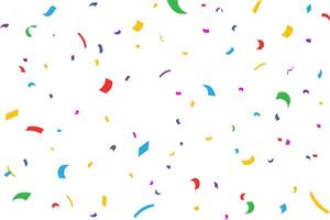 Colorful ribbons and confetti Can be separated from a white background. Confetti flying for celebration party banner. Falling shiny Colorful confetti isolated vector