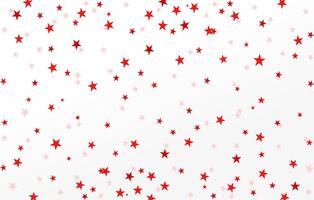 Red star confetti pattern on a white background. star wallpaper. red color star glitter. Texture of red foil. vector