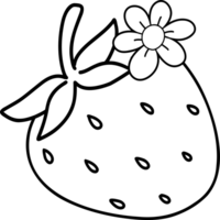 Retro Strawberry coloring image png