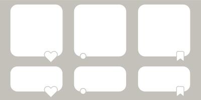Testimonial templates for social media, square beige featuring speech bubbles, star ratings, and customer feedback icons. Perfect for review posts. vector