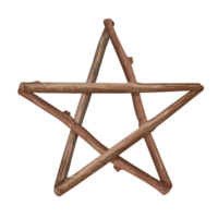 Eco-Friendly and Green Christmas star made of twigs. Sustainable xmas tree, isolated illustration. Cozy and rustic winter hand made decorations made of eco-friendly materials in minimalist style png