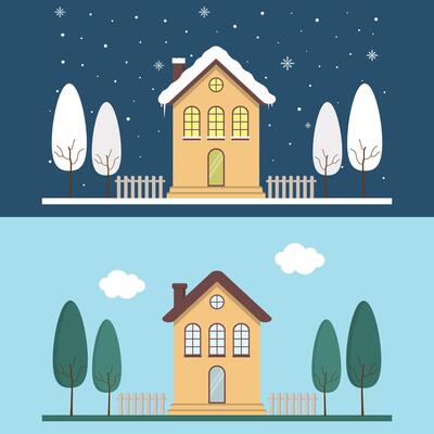 Cozy Houses In Summer And Winter Season With Comfortable Environment