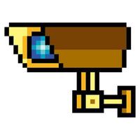 Security camera in pixel art style vector