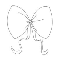 A collection of hand-drawn ribbon bows. Black and white bows for Christmas gifts, gift cards and luxury packaging isolated on white background vector