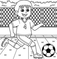 Male Soccer Player Running with the Ball Coloring vector