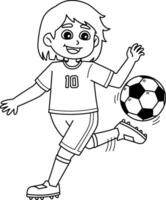 Female Soccer Player with Ball Tricks Isolated vector