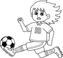 Female Soccer Player Intercepting Pass Isolated vector