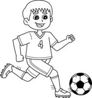 Male Soccer Player Running with the Ball Isolated vector