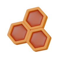 3d render Squared Honeycomb illustration png