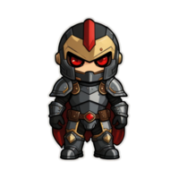 a character with red eyes and a helmet and wearing armor png