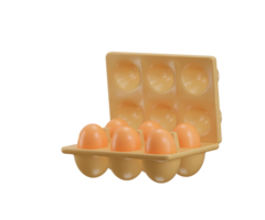 Eggs in the package Icon 3d render illustration png
