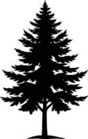 Trio of Pine Trees Silhouette vector