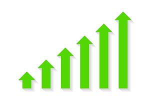 Financial incline growth upward arrow trend background, presentation with chart and arrows vector