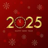 Happy new 2025 year Elegant gold text with light vector