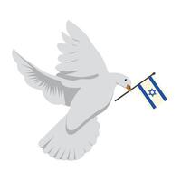 israel flag with dove flying design illustration vector