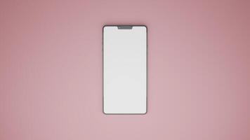 parte superior ver blanco pantalla teléfono inteligente animación. eso se mueve desde centrar a Derecha con cambiando antecedentes color. adecuado para anuncio y presentación video
