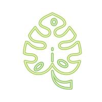 neon leaf sign icon vector