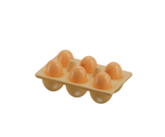 Organic Egg in the tray Icon 3d render illustration png