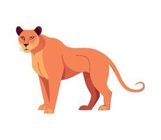 Large feline walking in nature icon illustration vector