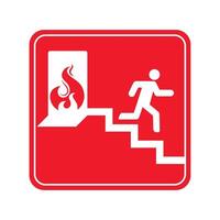 emergency signal of emergency exit for fire vector