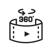 virtual reality view 360 degree isolated illustration vector