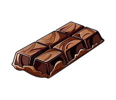 Dark chocolate slice isolated on white background icon vector