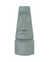 chilean moai face statue design vector