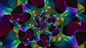 Abstract colorful motion graphics 4k background. Fractal animation video
