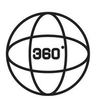 virtual reality view 360 isolated vector