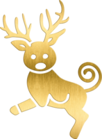 Golden Reindeer Icon with Curling Tail Playful and Festive Icon for Holiday Cards, Seasonal Branding, and Christmas Themed Graphics Perfect for Adding a Whimsical Touch to Winter png