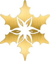 Golden Snowflake Icon with Intricate Design Elegant Winter Element for Christmas Cards, Seasonal Decorations, and Festive Branding Ideal for Adding a Unique and Luxurious png