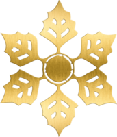 Golden Snowflake with Intricate Leaf Patterns Luxurious Festive Icon for Christmas Decorations, Elegant Winter Themed Designs, and Seasonal Branding Perfect for Adding a Unique and Detailed Touch png