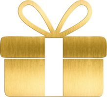 Golden Gift Box with Ribbon Bow Classic Holiday Icon for Christmas Graphics, Greeting Cards, and Seasonal Invitations Perfect for Adding a Touch of Festive Elegance png