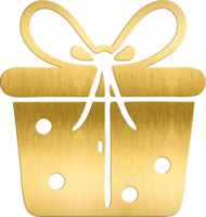 Golden Christmas Gift Box with Ribbon Bow Elegant Holiday Icon for Christmas Cards, Party Invitations, and Festive Packaging Designs Perfect for Adding a Touch of Luxury png