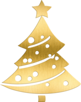 Golden Christmas Tree with Star and Baubles Elegant Festive Icon for Seasonal Branding, Holiday Cards, and Winter Themed Projects Ideal for Adding a Classic and Luxurious png