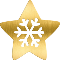 Golden Star Ornament with Snowflake Design Elegant Festive Icon for Holiday Cards, Winter Branding, and Christmas Themed Projects Perfect for Adding a Unique and Luxurious png