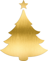 Golden Christmas Tree with Simple Design Classic Holiday Icon for Festive Branding, Greeting Cards, and Seasonal Invitations Perfect for Adding a Traditional png